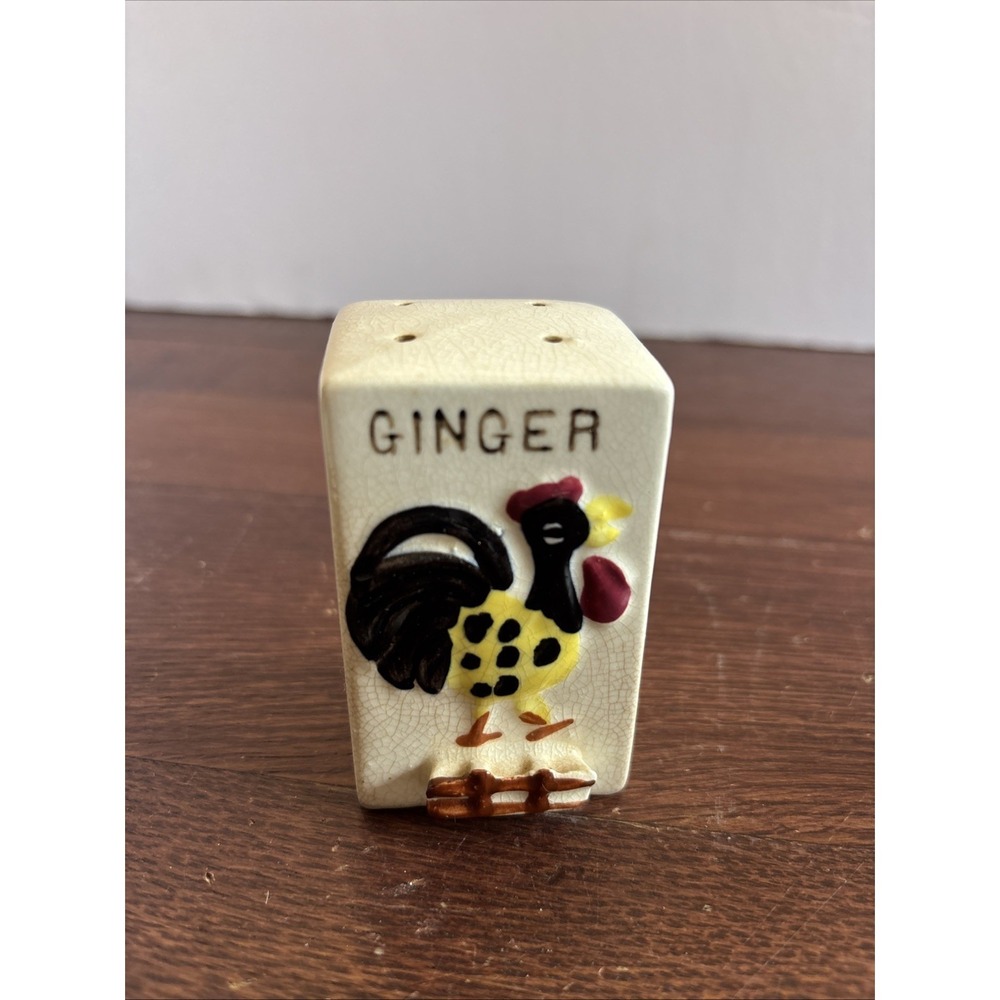 Vintage 1950's‎ Fred Roberts Ceramic Rooster Ginger Spice Shaker Japan
